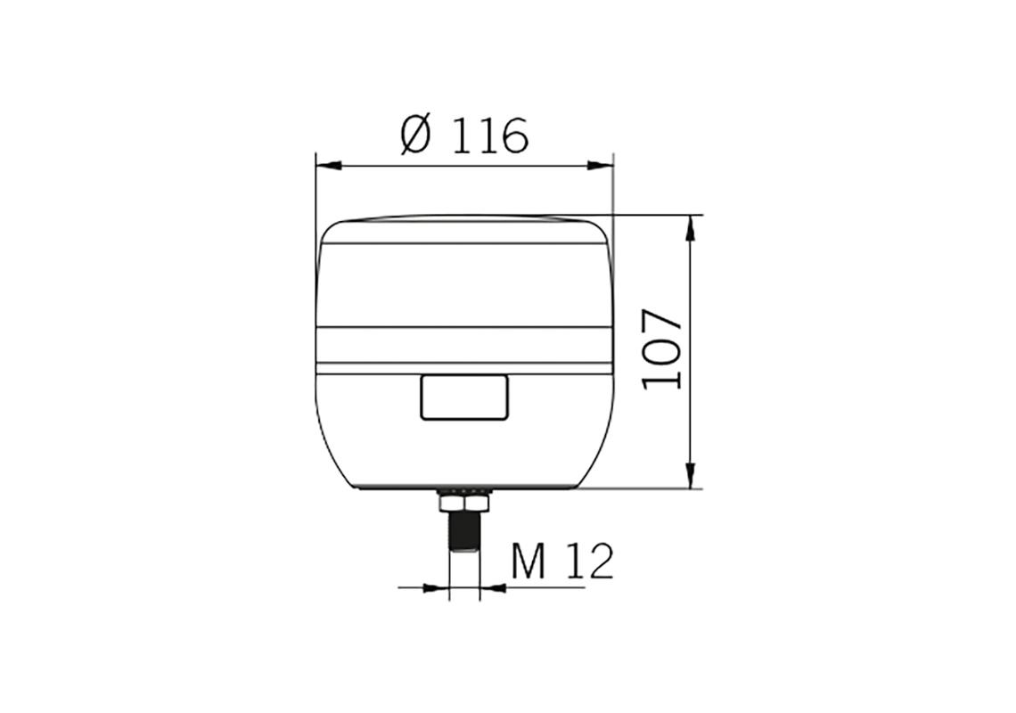 Gyrophare orange rotatif boulon central CL1 - EVOLUX